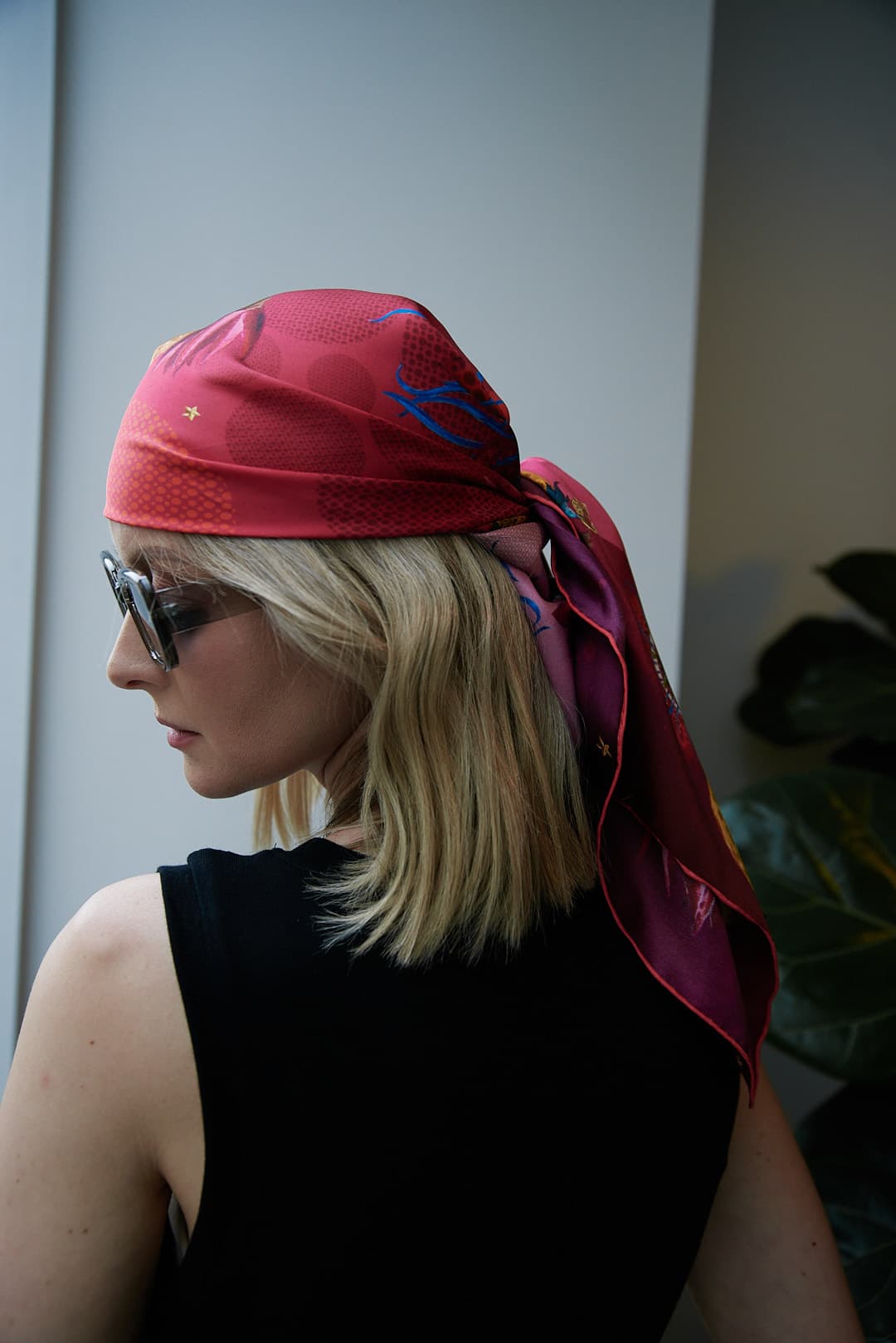 Square Silk Scarf Passion flower - Image 5