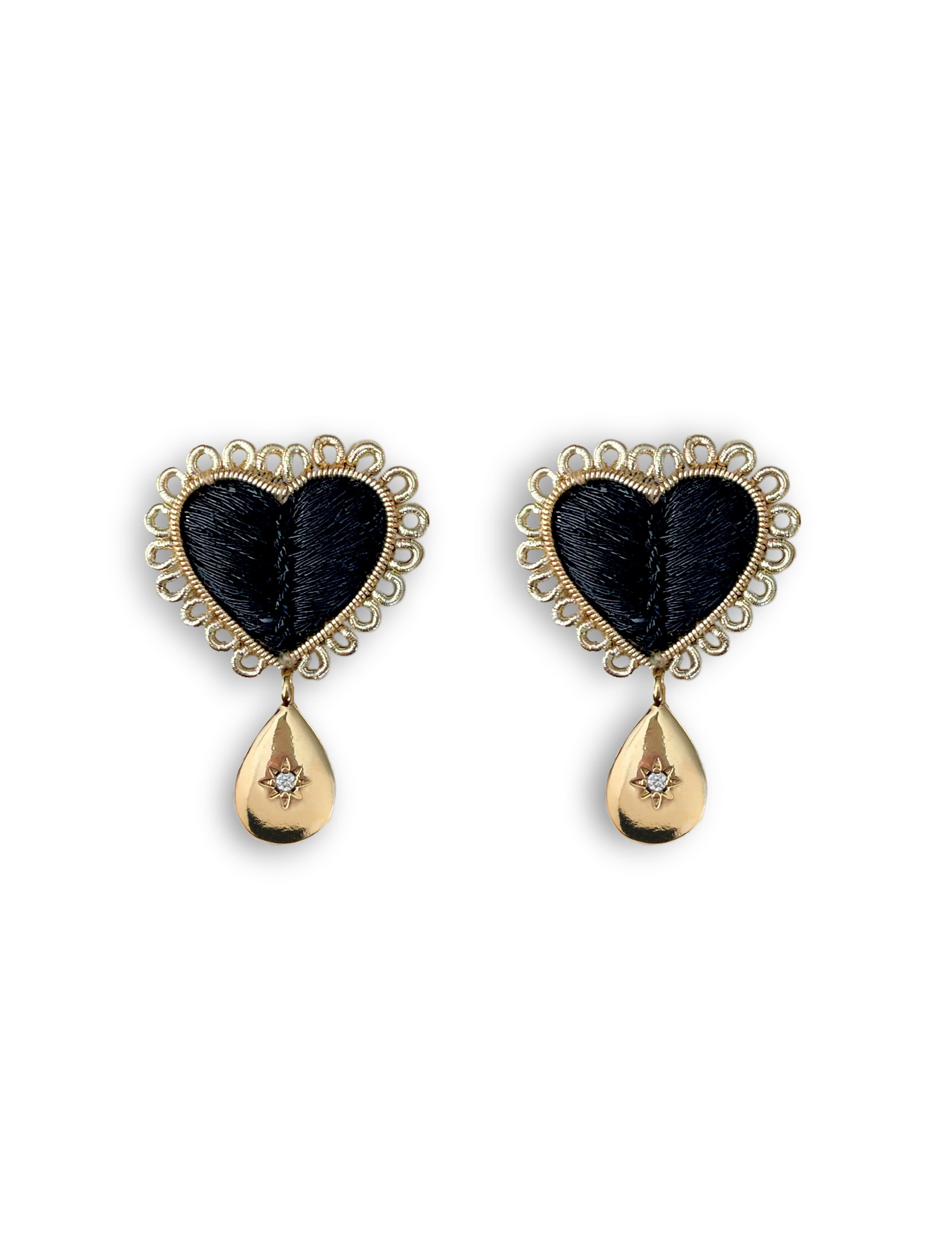 Earrings Heart Of Night - Image 1