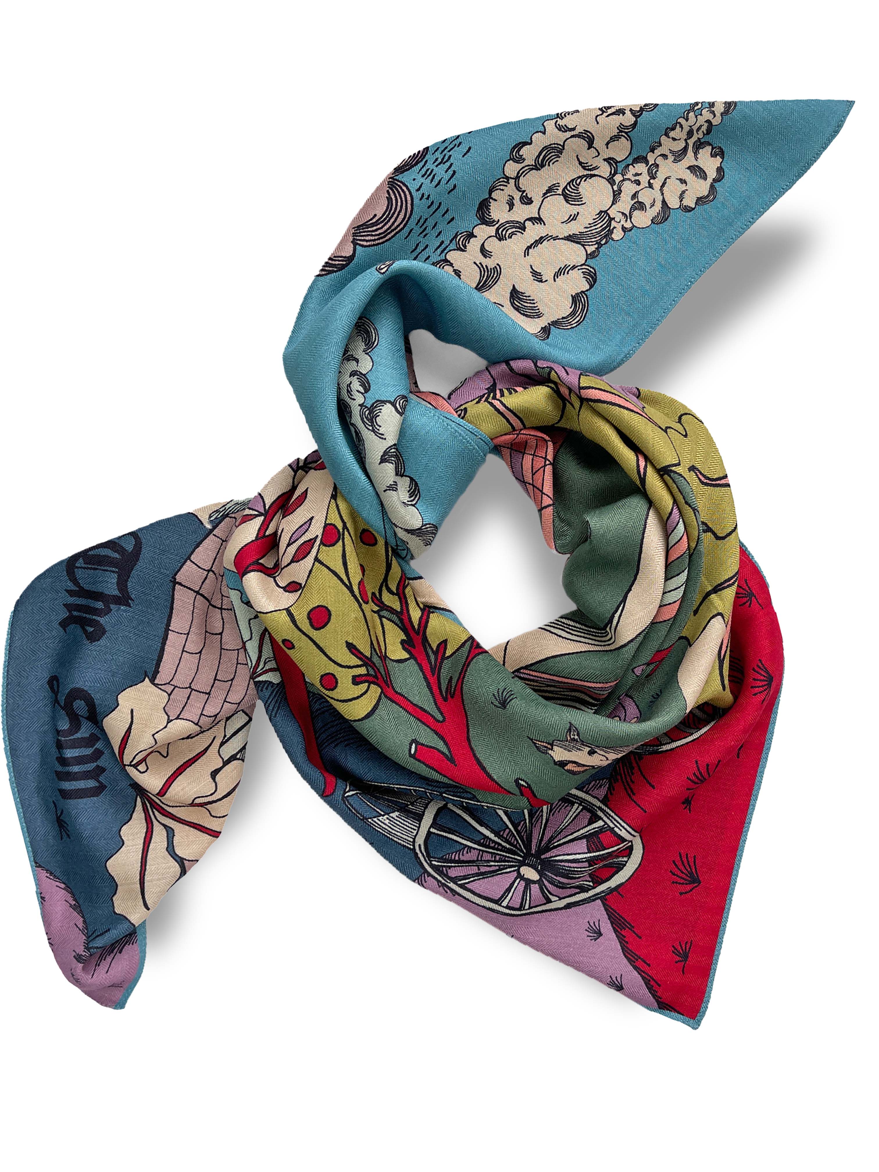 Square Wool Scarf The Sun - Image 1