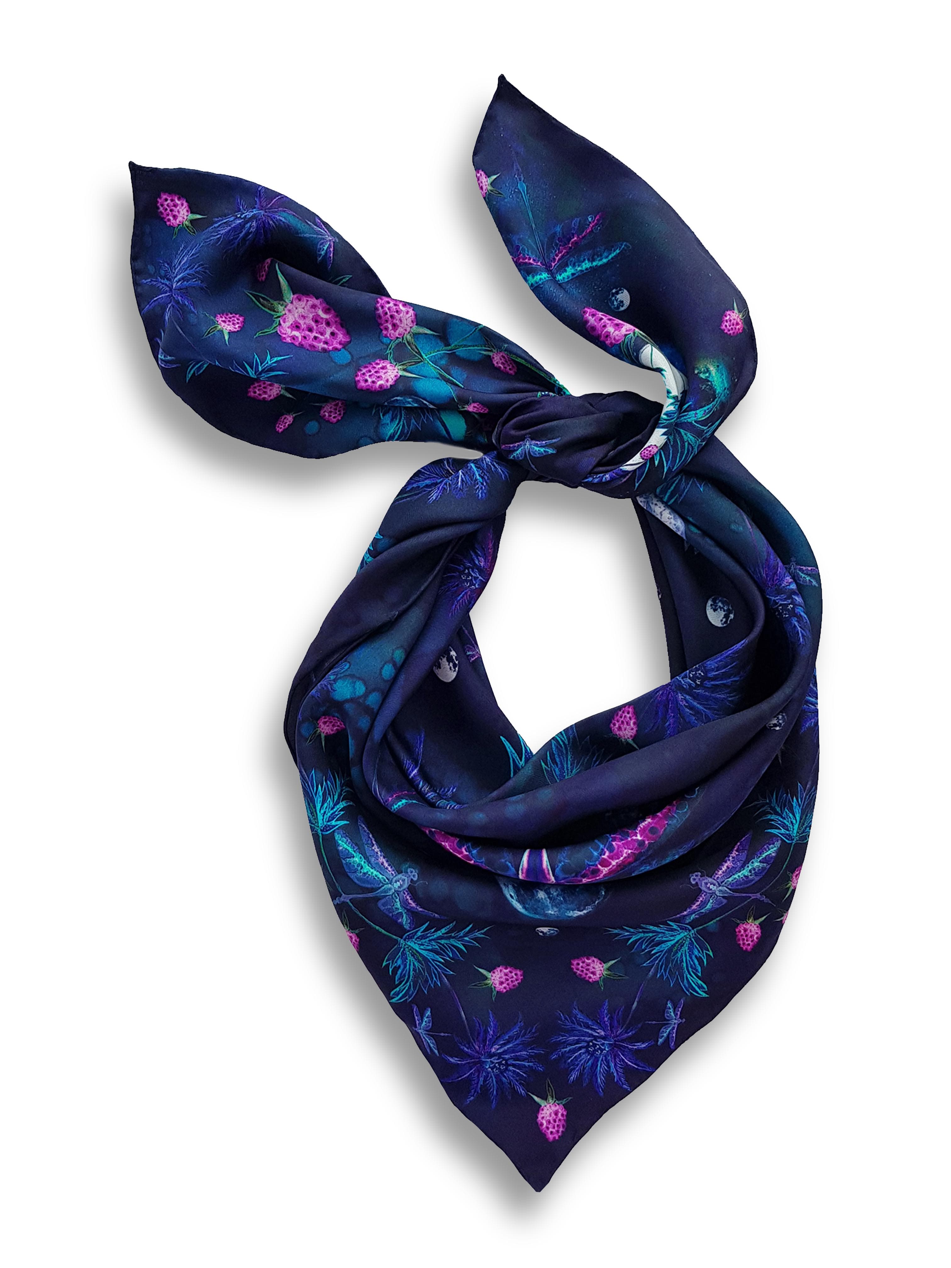 Square Silk Scarf Moon rabbit - Image 1