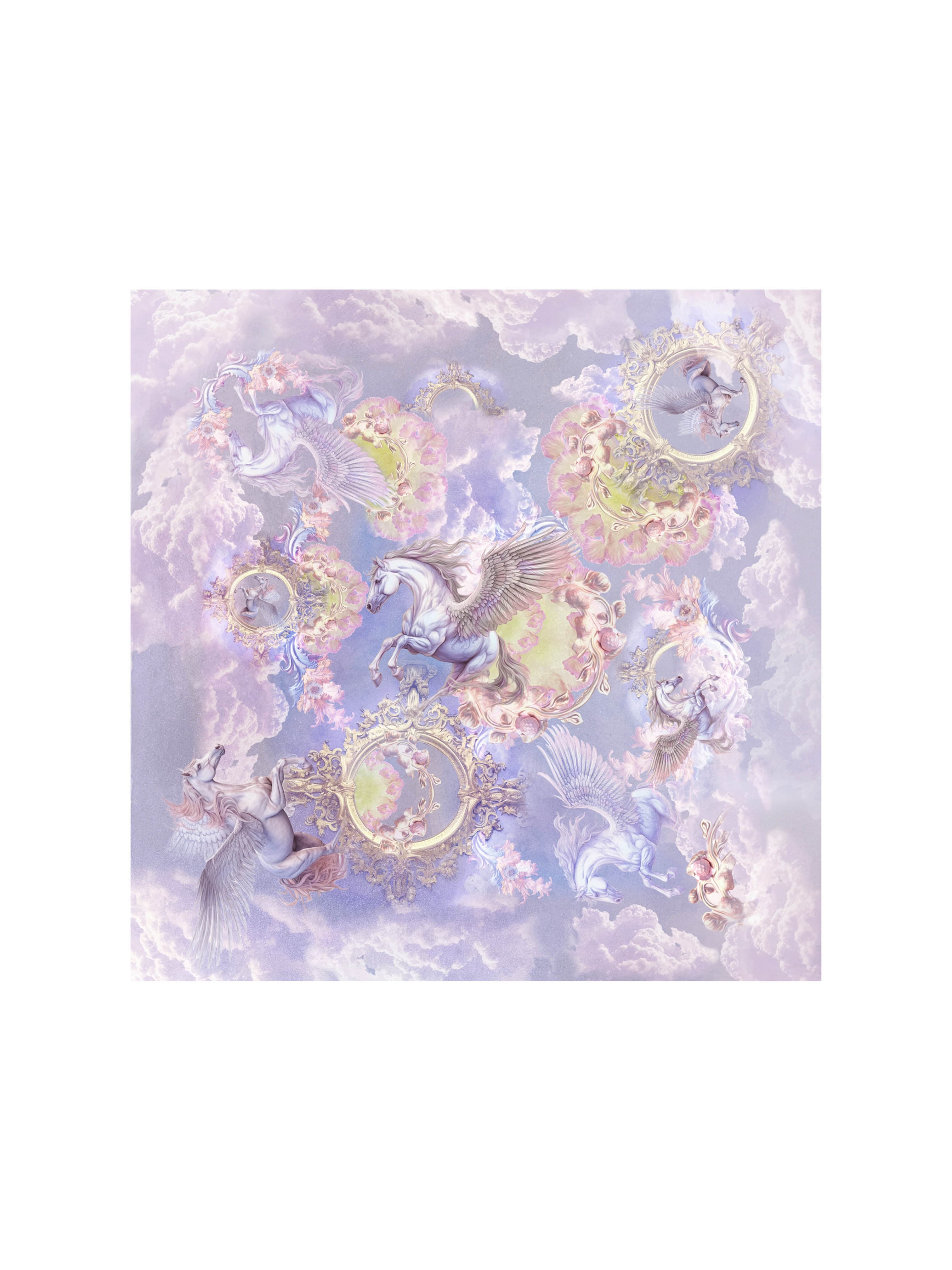 Big Square Scarf Pegas light with cashmere - Image 7