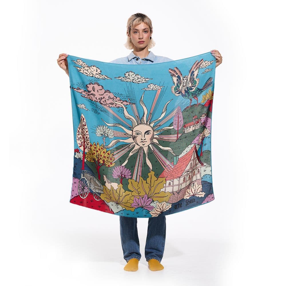 Square Wool Scarf The Sun - Image 2