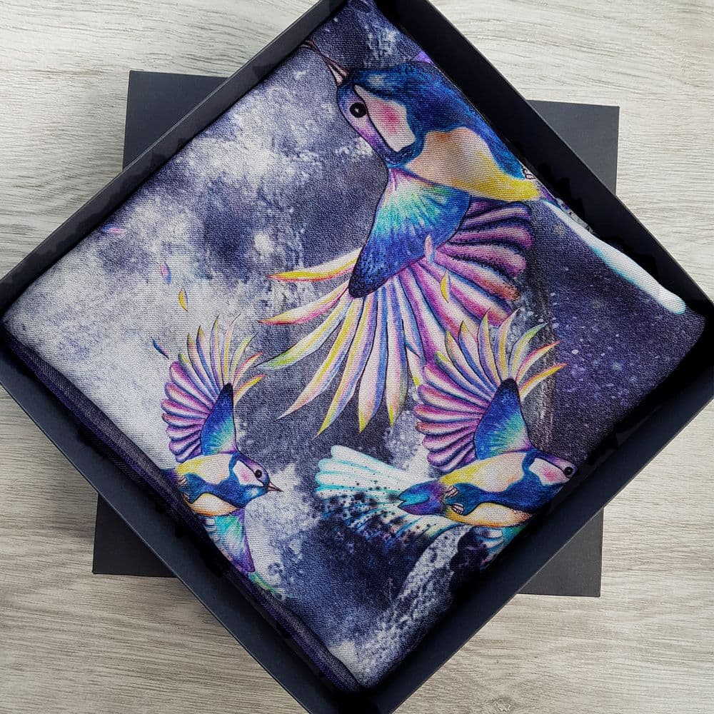 Long Cotton Scarf Birds - Image 4