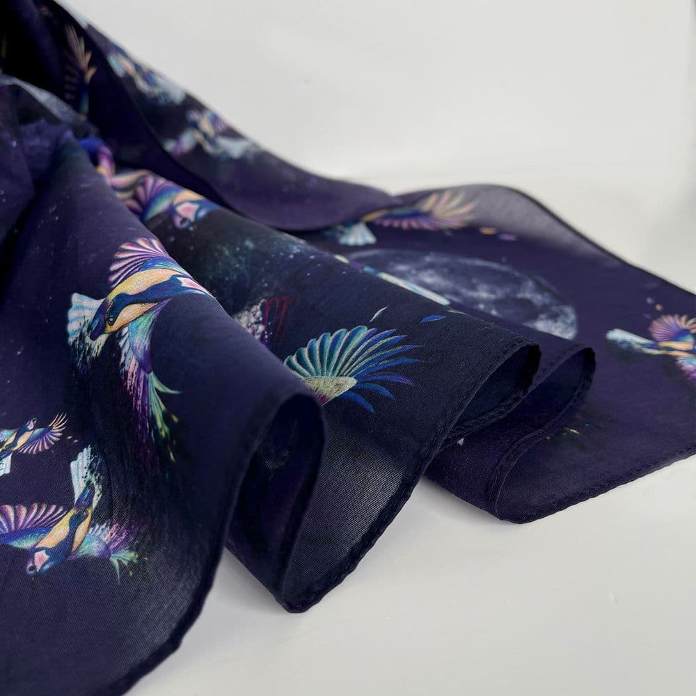 Long Cotton Scarf Birds - Image 2