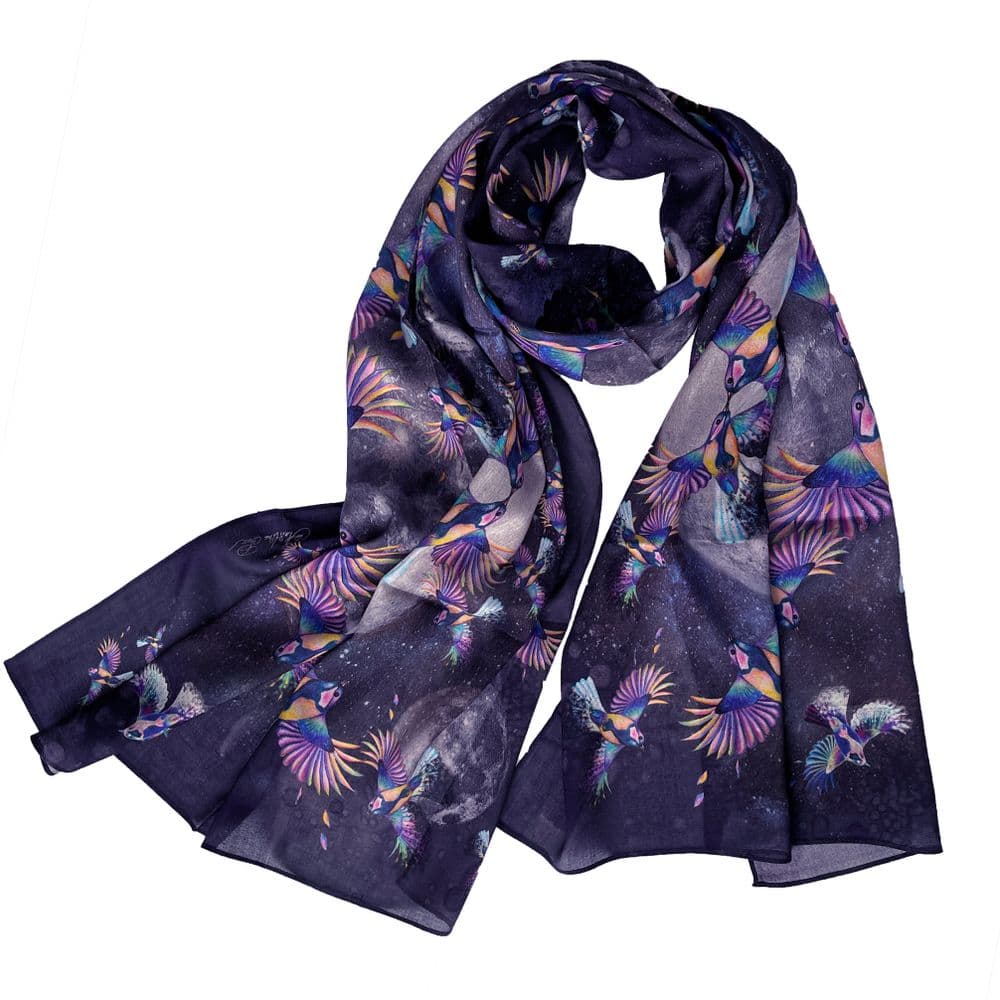 Long Cotton Scarf Birds - Image 1