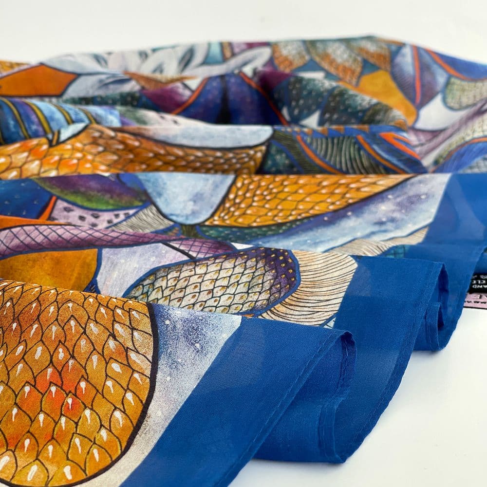 Long Cotton Scarf Peacock - Image 2