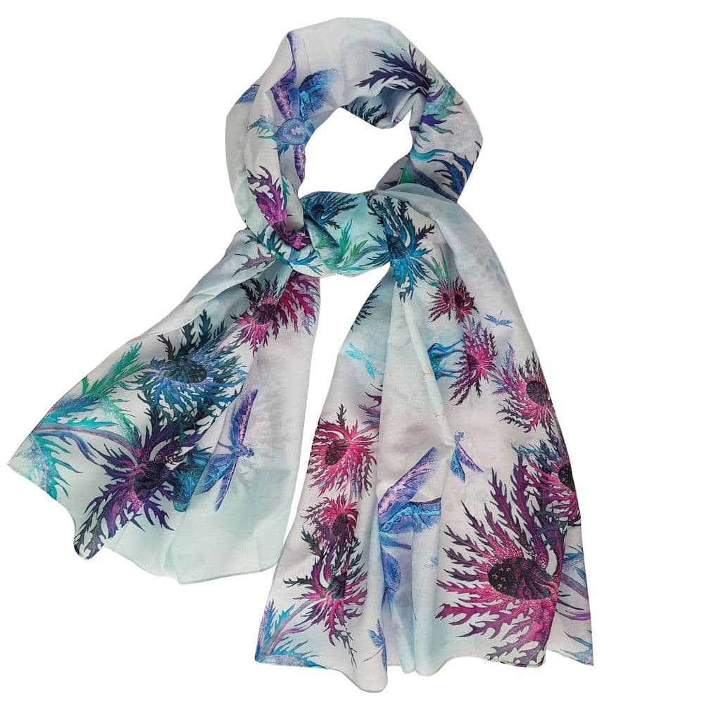 Long Cotton Scarf Sea holly - Image 1