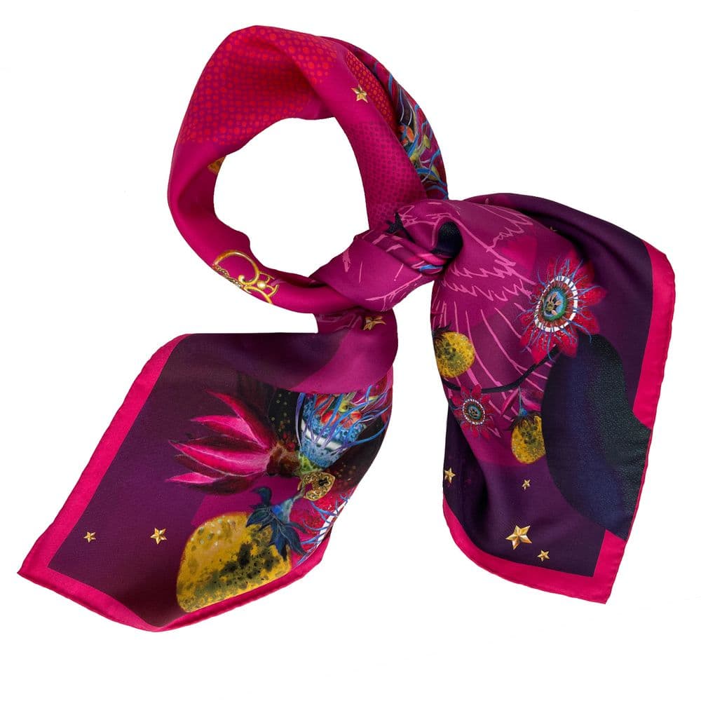 Square Silk Scarf Passion flower - Image 2
