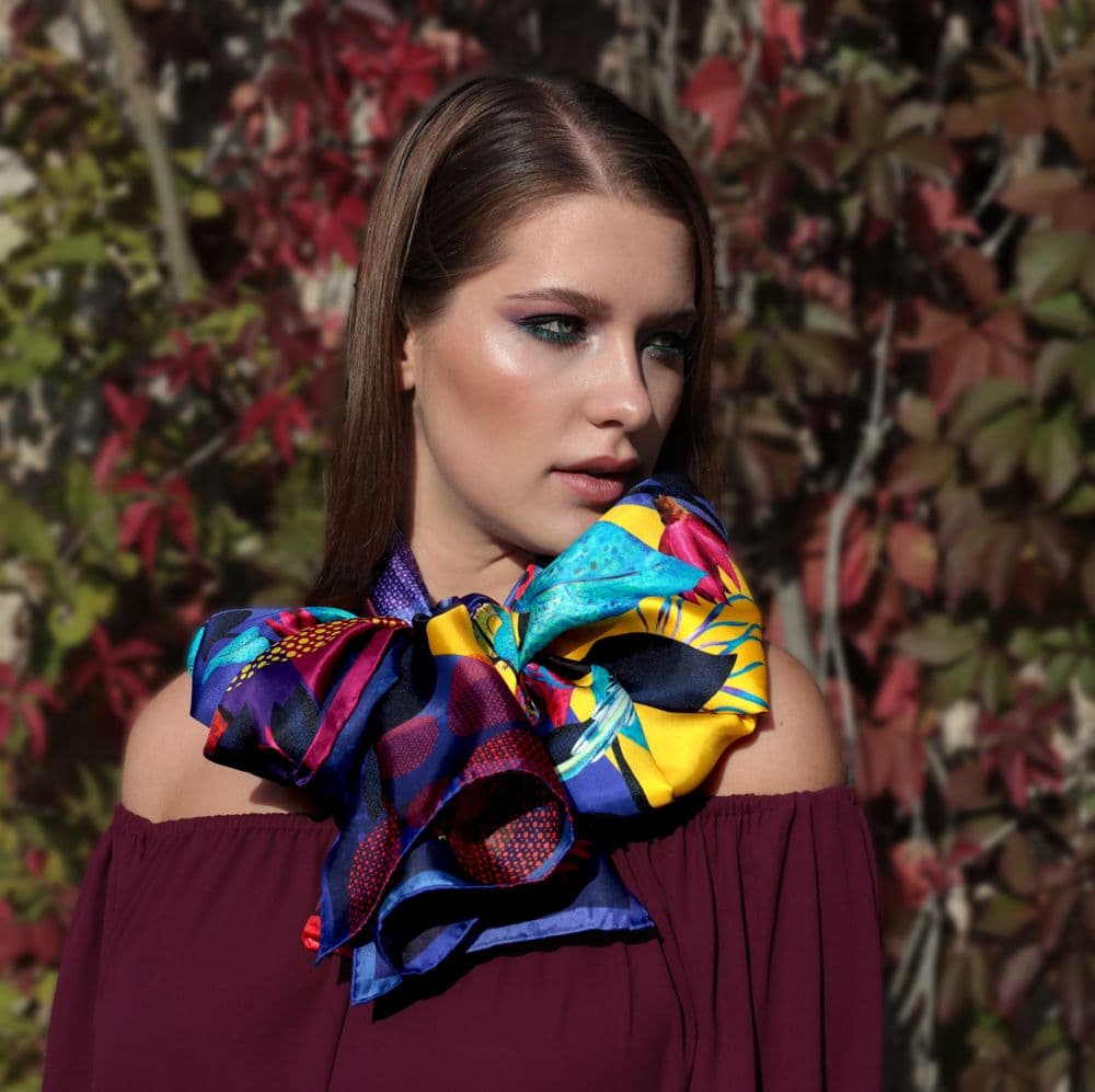 Long Scarf Secret Garden Violet - Image 3